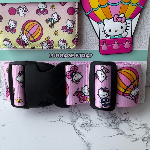 Sanrio Hello Kitty Passport Holder, Luggage Tag, Luggage Strap Gift Travel Set - Picture 4 of 5